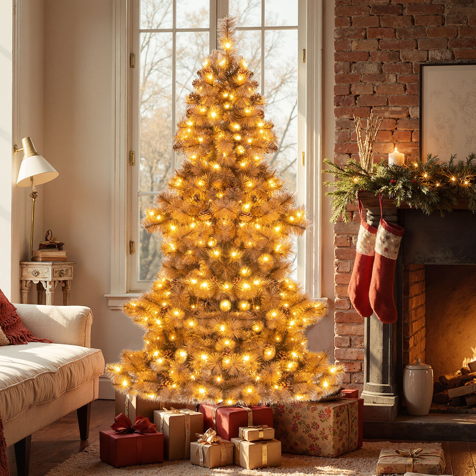 The Holiday Aisle® 6 FT Pre-Lit Artificial Christmas Tree Hinged